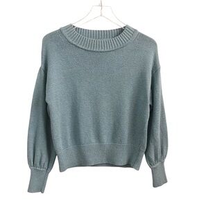 Ann Taylor | Teal Balloon Sleeve Crew Neck Sweater Small